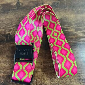 ORB Travel Premium Luggage Strap 2″x70″ Pink Green Buckle Adjustable Vacation